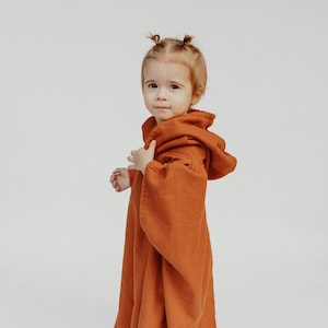 Kids Towel Poncho || Rust