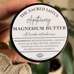 Magnesium Body Butter with Frankincense and Lavender 2oz