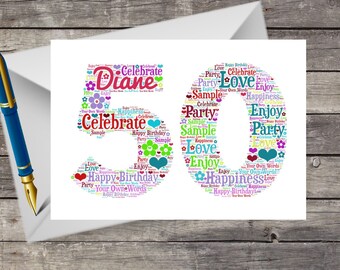 50th birthday card etsy