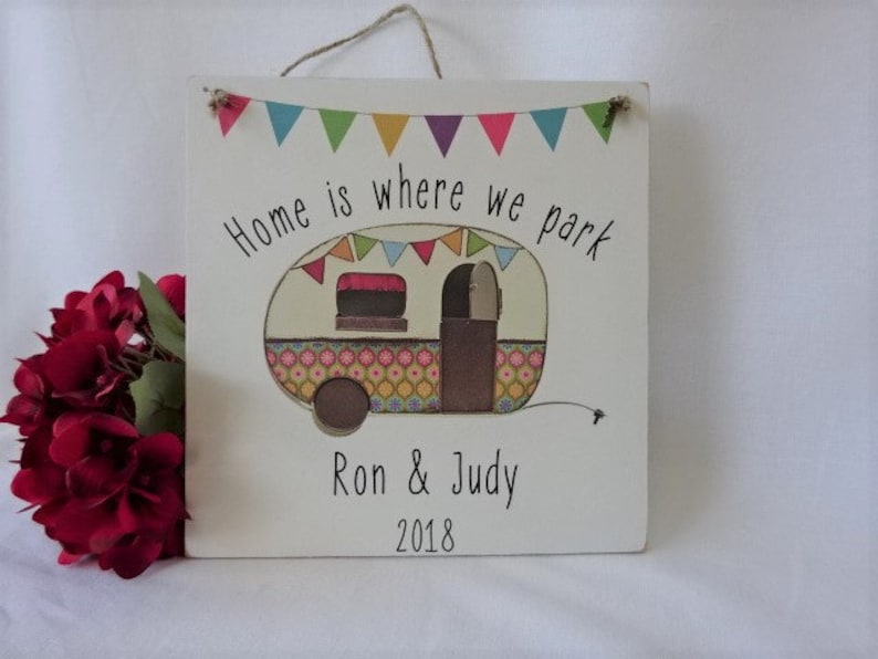 Just drink wine and sleep in my caravan.Engraved plaque.Sign Camping Gift Fun