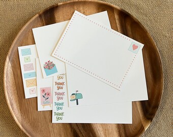 Flat Note Cards with Envelopes, Set of 6