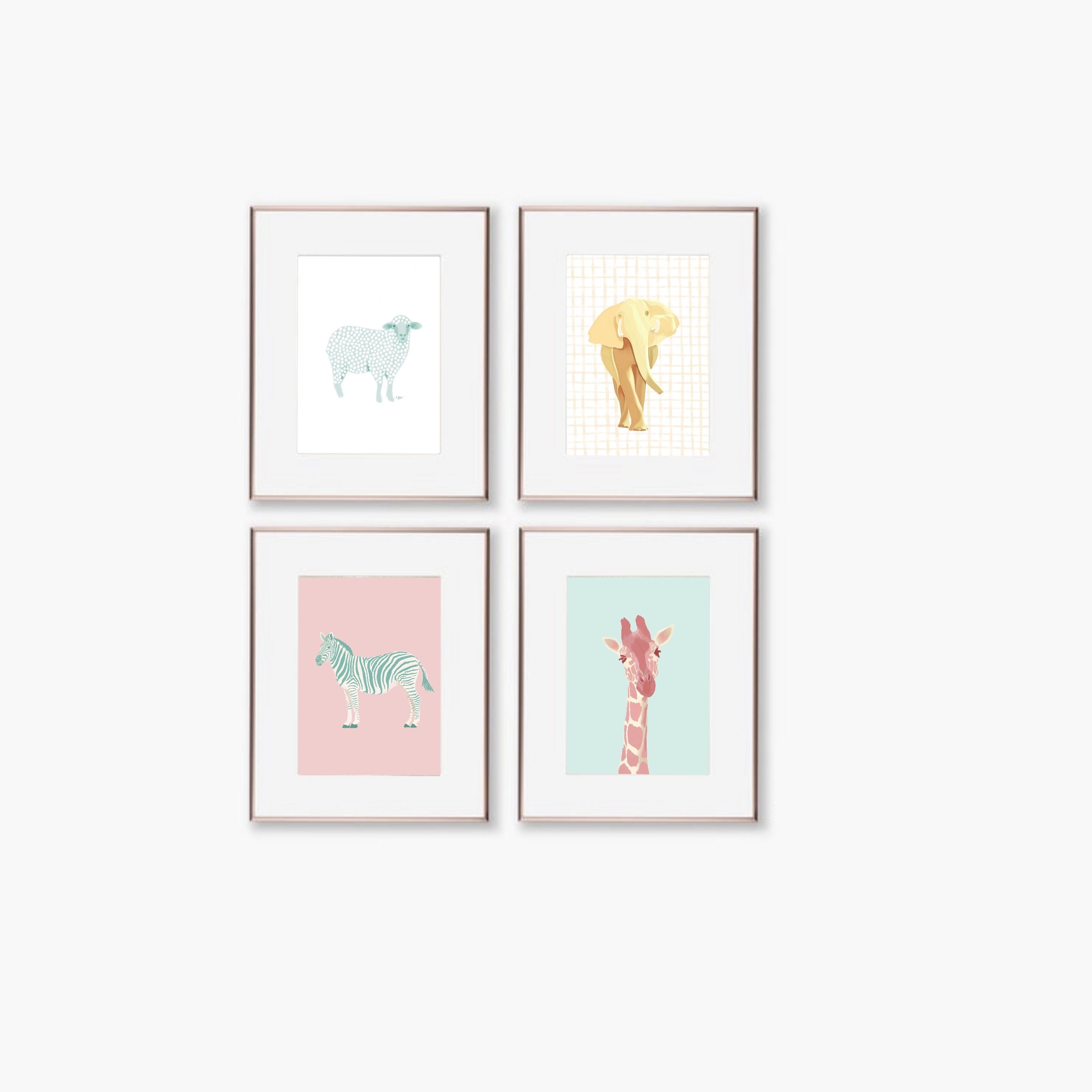 Elephant Art Print, Illustrated Elephant , Nursery Artwork, Nursery ...