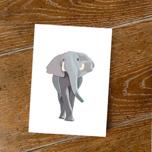Elephant Art Print, Illustrated Elephant , Nursery Artwork, Nursery Decor