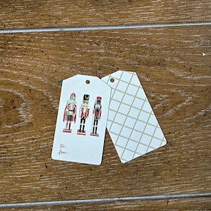 Christmas Nutcracker Gift Tags, Set of 10 Nutcracker gift tags, watercolor gift tags
