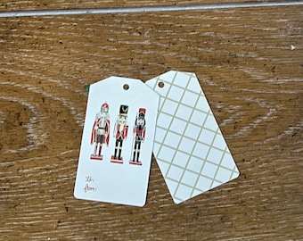 Christmas Nutcracker Gift Tags, Set of 10 Nutcracker gift tags, watercolor gift tags