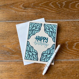 Birthday Card, Hand lettered birthday card, Happy Birthday Card