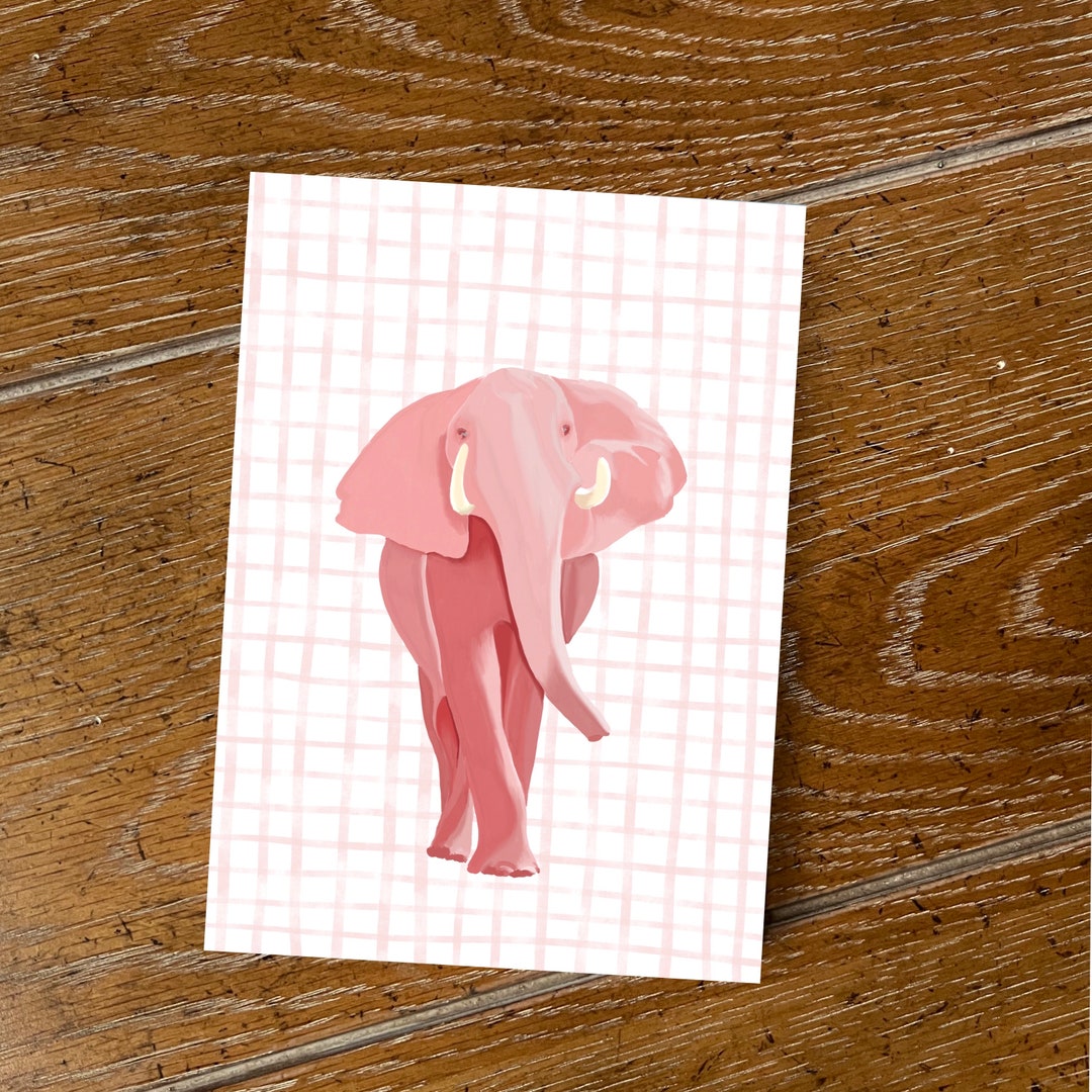 Elephant Art Print, Illustrated Elephant , Nursery Artwork, Nursery ...