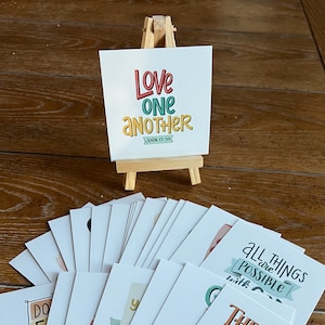 Tiny Prints, 4x4 Scripture Card Set of 24, Bible Verse Cards, inspirational verse cards