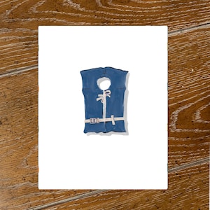 Life Jacket Artwork, vintage Life Jacket Print, Lake Life Art Print in Different Colors