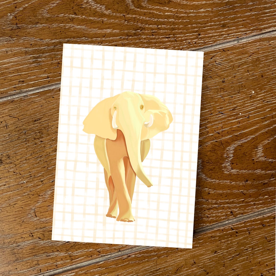 Elephant Art Print, Illustrated Elephant , Nursery Artwork, Nursery ...