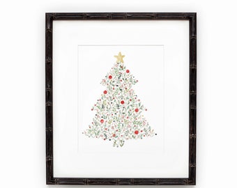Watercolor Christmas Tree Print