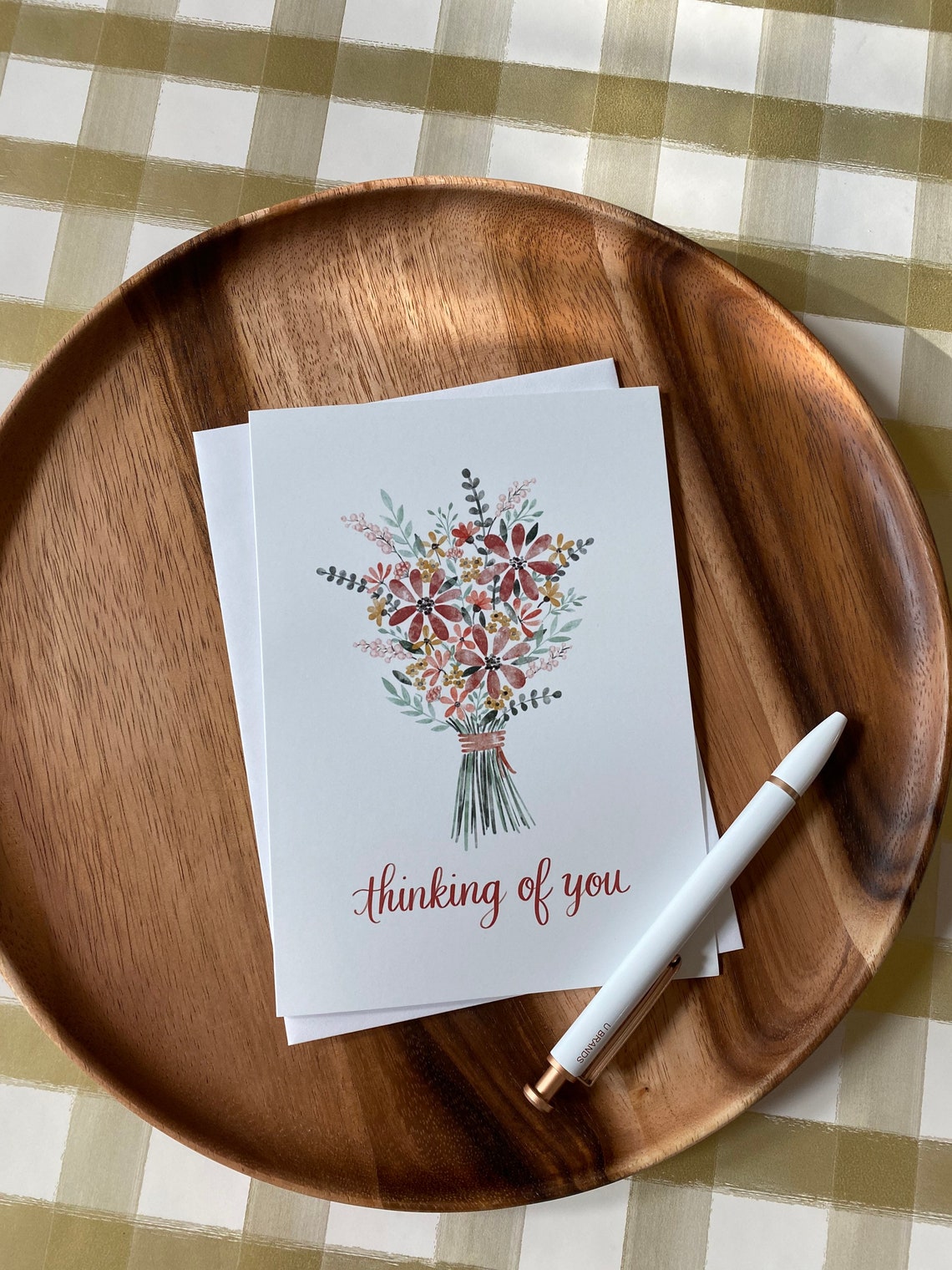 Thinking of You Floral Bouquet Greeting Card  Etsy
