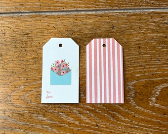 Gift Tags, All Occasion Gift Tags, Envelope of flowers gift tags