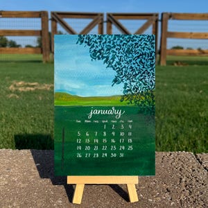 Calendario horizontal 2025, calendario de 5 x 7, calendario de escritorio