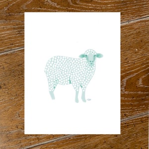 Sheep Art Print, Illustrated Sheep, Nursery Artwork, Nursery Decor