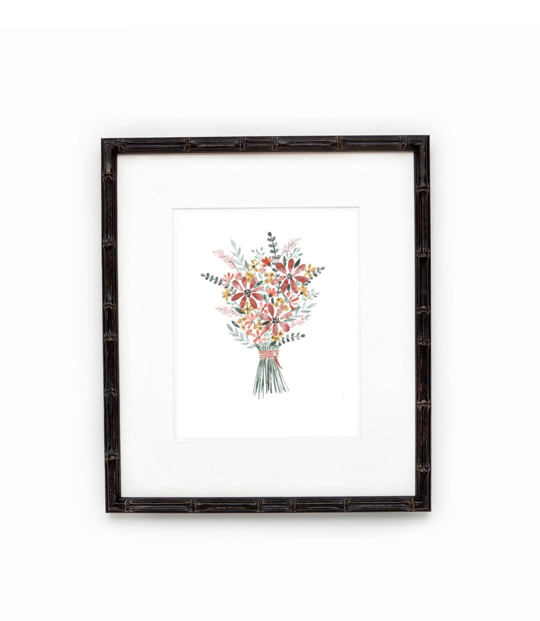 Watercolor Floral Bouquet Print - Etsy