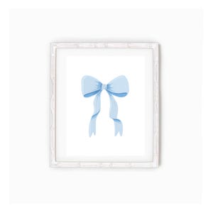 Bow Artwork, Light Blue Bow Wall Art, Nursery Decor,