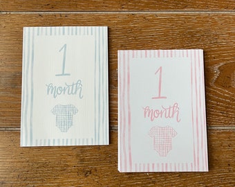 Baby Onesie Milestone Cards, Baby’s First Year Cards