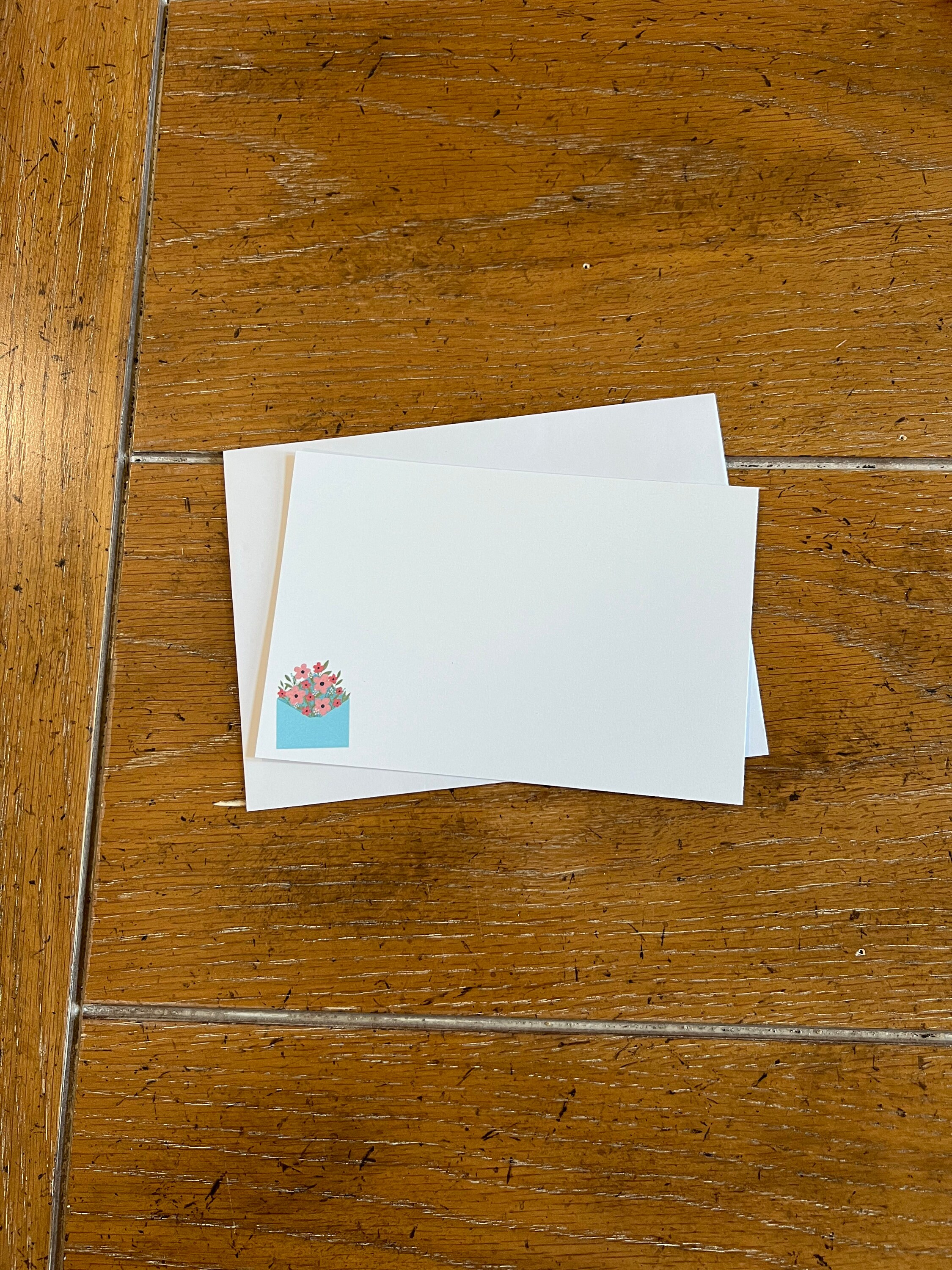 Flat Note Cards With Envelopes, Set of 6 - Etsy Australia