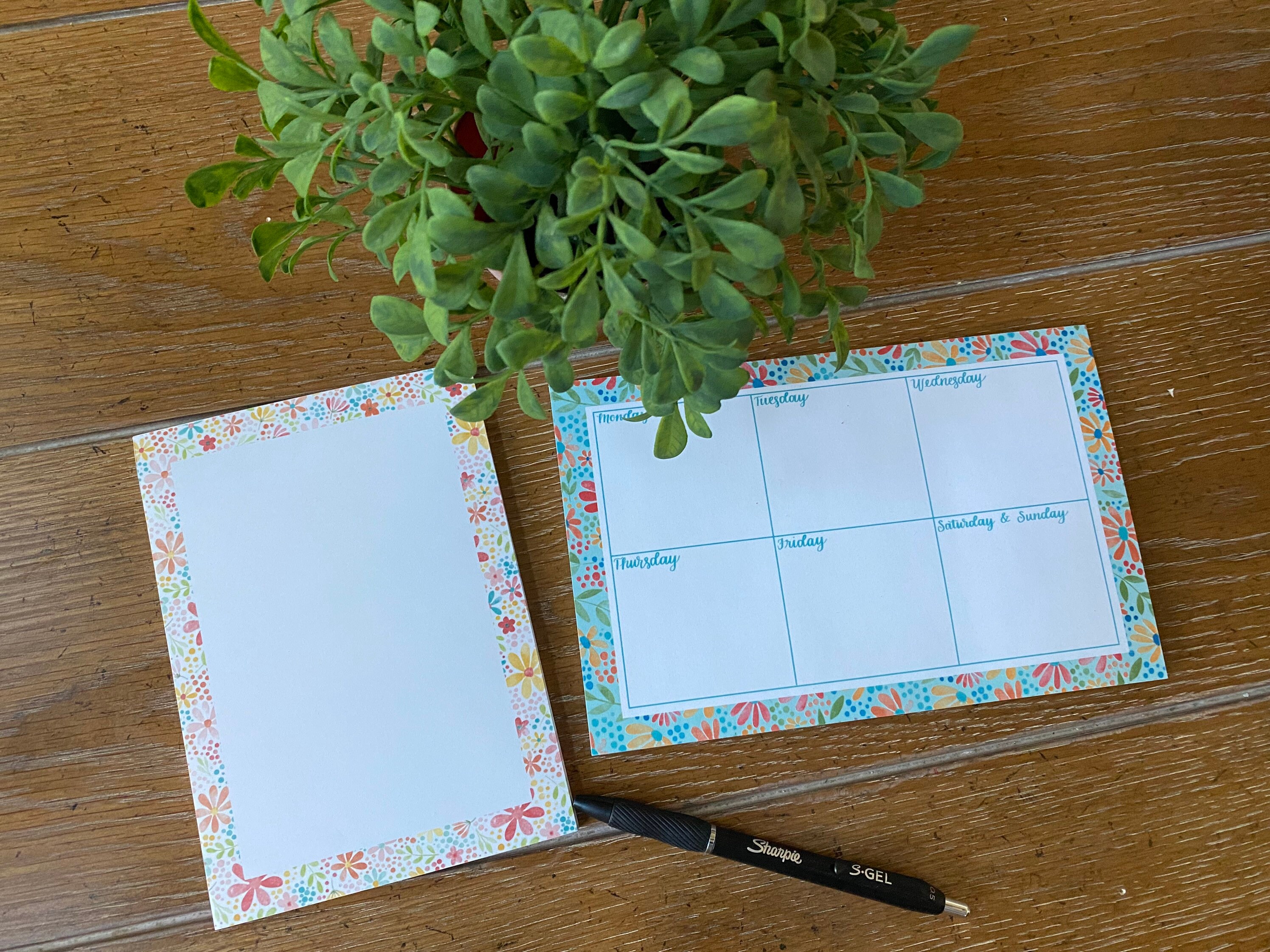 Weekly Planning Notepad, Calendar Notepad, Floral Weekly Notepad Etsy