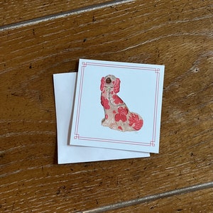 Platte roze Staffordshire Dog Gift Enclosure Cards, 3x3 platte kaart, set van 5