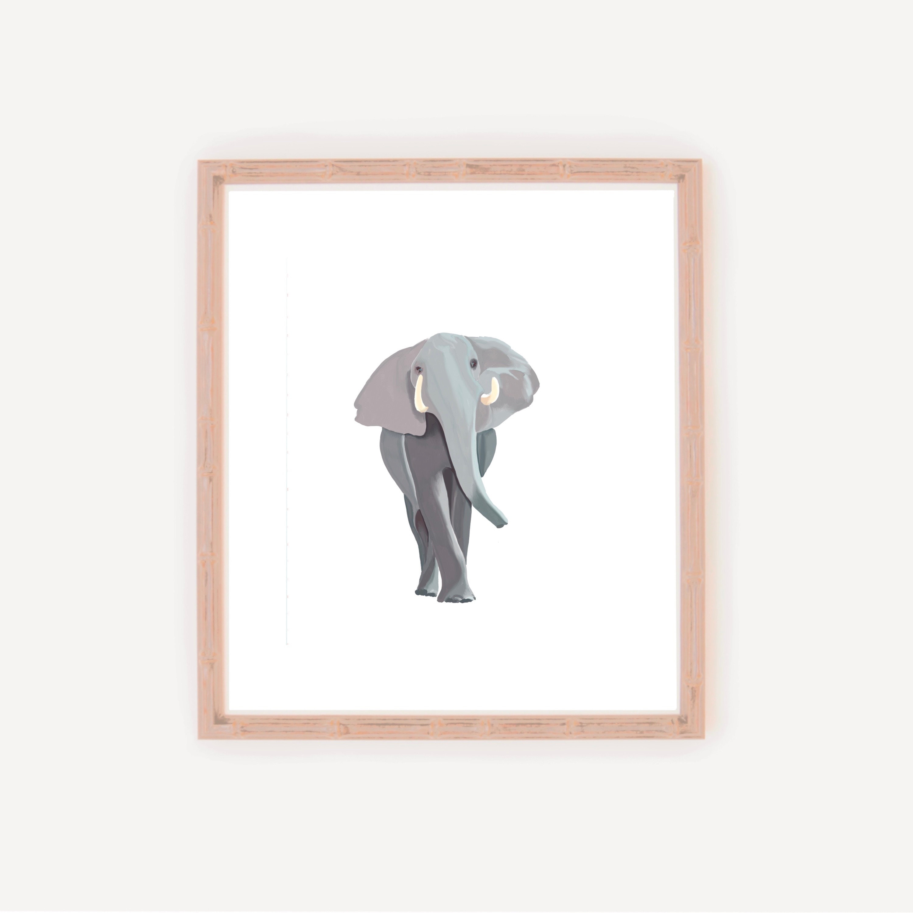Elephant Art Print, Illustrated Elephant , Nursery Artwork, Nursery ...