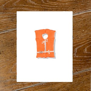 Life Jacket Artwork, vintage Life Jacket Print, Lake Life Art Print