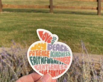 Fruits of the Spirit Vinyl Sticker, Colorful Christian Decal