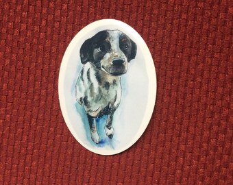 Blue Heeler Puppy Sticker: Smiling Dog Art
