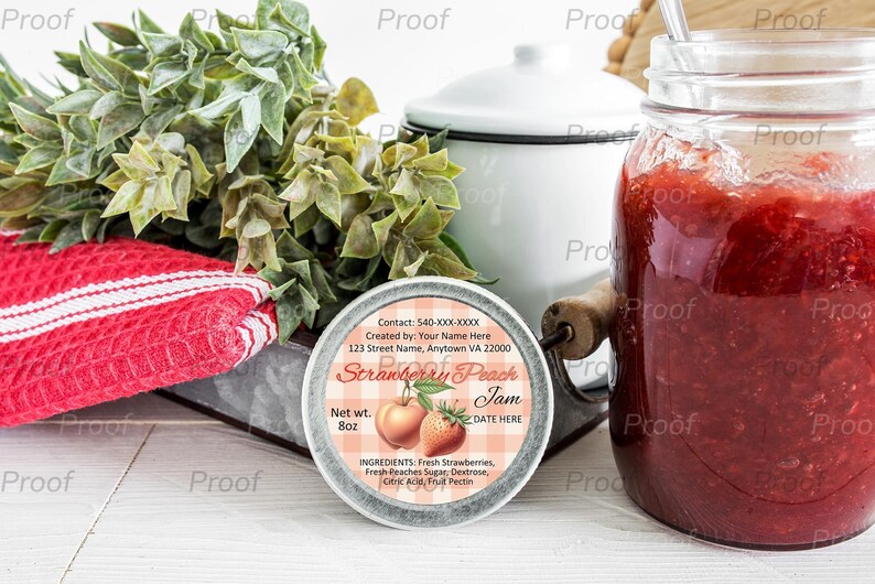 Editable Jelly Jar Label Template Customizable Canning Labels Virginia ...