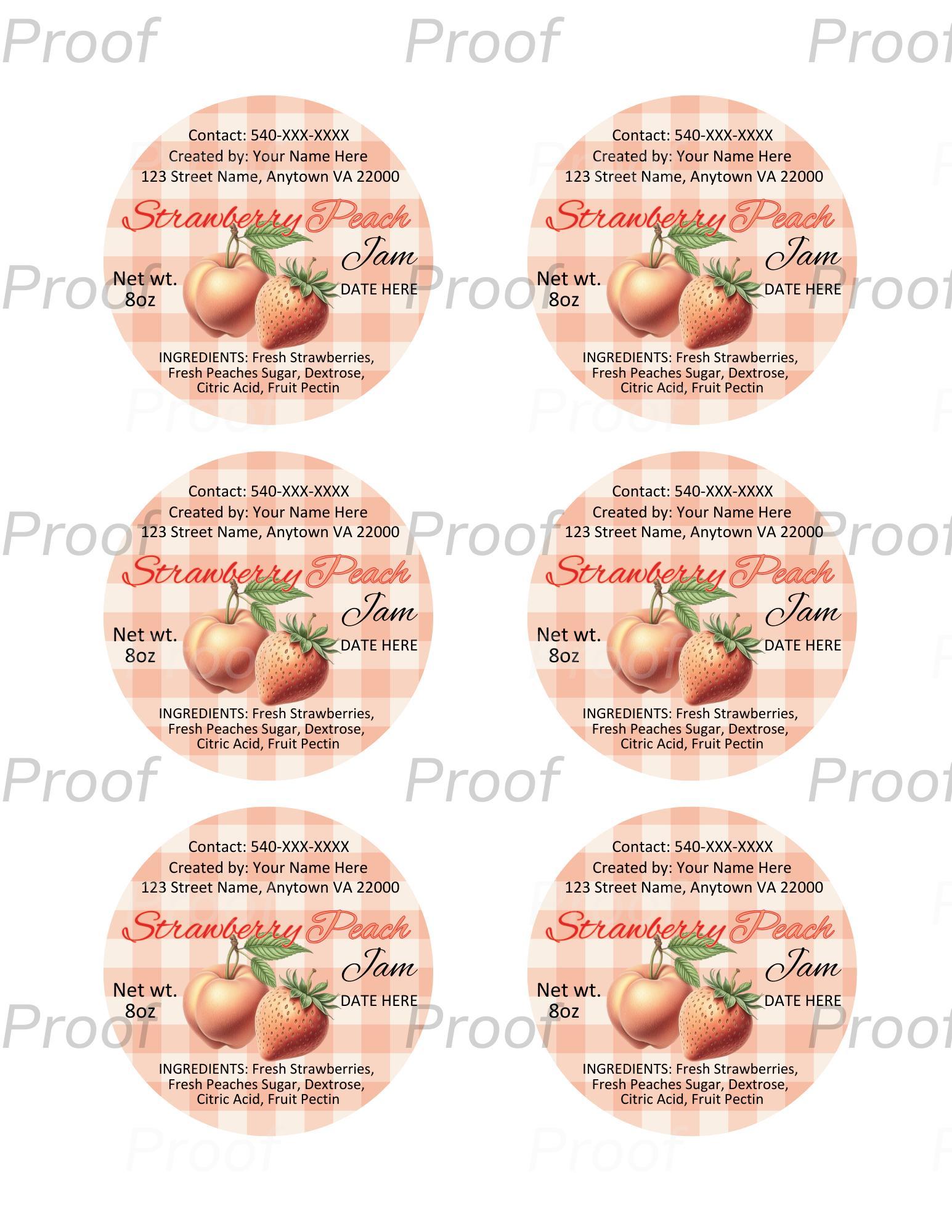 Editable Jelly Jar Label Template - Customizable Canning Labels ...