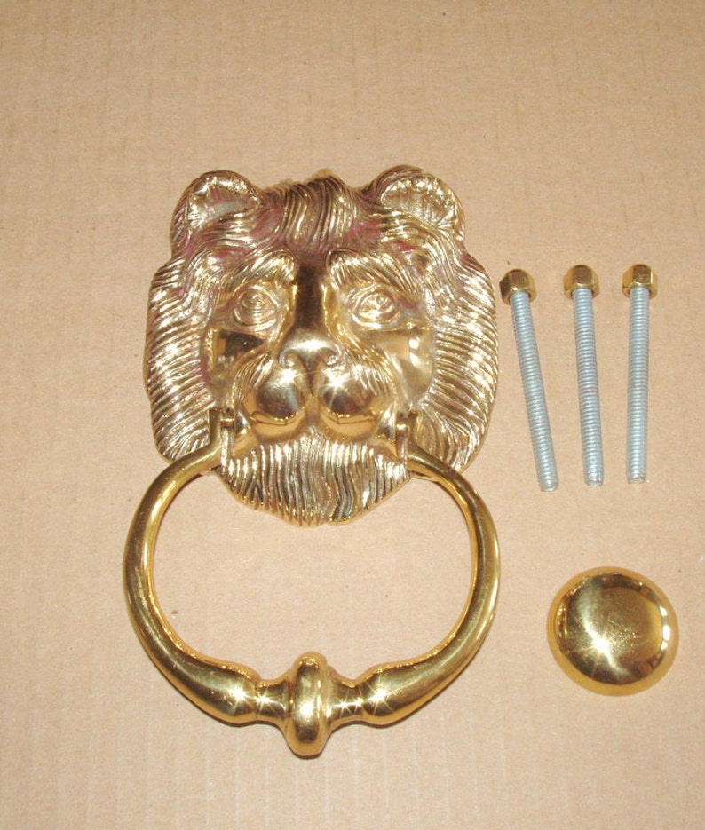 4 5 X 4 25 Lion Door Knocker With Strike Cast Etsy