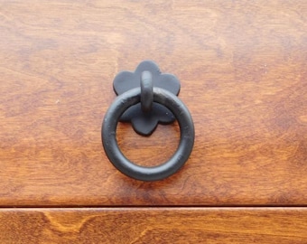 MP2004/6008 2" Cast Iron ring pull and Rose Antique Black