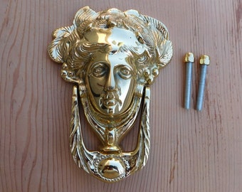 Solid Cast Brass Door Knocker. Greek Medusa