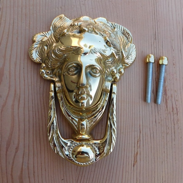 Solid Cast Brass Door Knocker. Greek Medusa