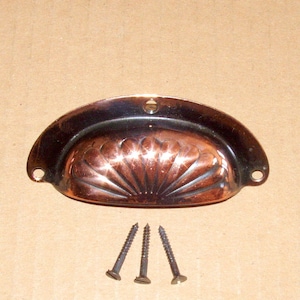 E279AC 3,75 &quot;Gesamt Antique Kupfer Cup Pull. Sonnenburst-Muster