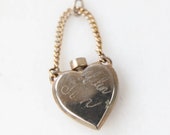 1950 39 s Engraved Perfume Bottle Heart Charm