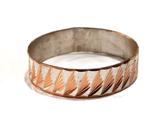 1970s Etched Dead Stock European Vintage Bangle - image 1