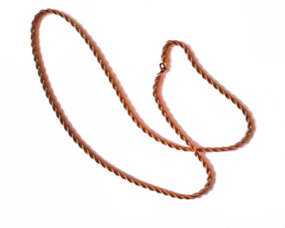 1970s Gold Tone Twist Chain Vintage Necklace - image 4