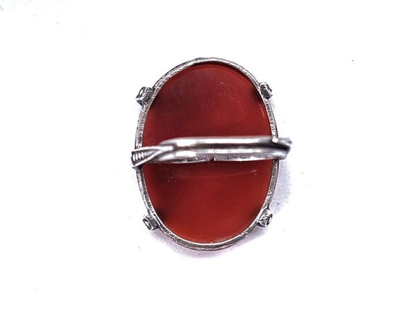 1920s Carnelian & Sterling Antique Ring - image 8