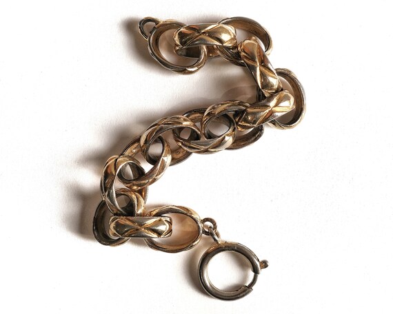 1980s Chunky Chain Link Vintage Bracelet in Gold … - image 7