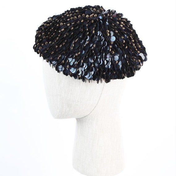1930's Knit Shell & Sequin Beret