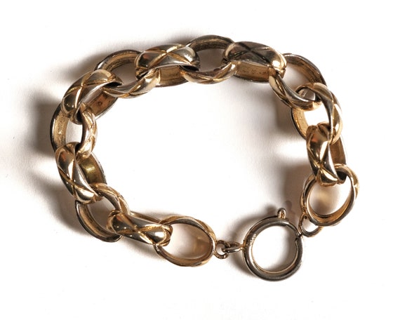 1980s Chunky Chain Link Vintage Bracelet in Gold … - image 6