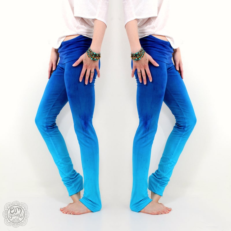 Tie Dye Flared Leggings Blue