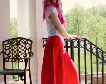 Coral Pink Harem Pants, Hippie Pants, Tie Dye Pants, Dance Costume, Wide Legged Pants, Skirt Pants, OmBeautiful