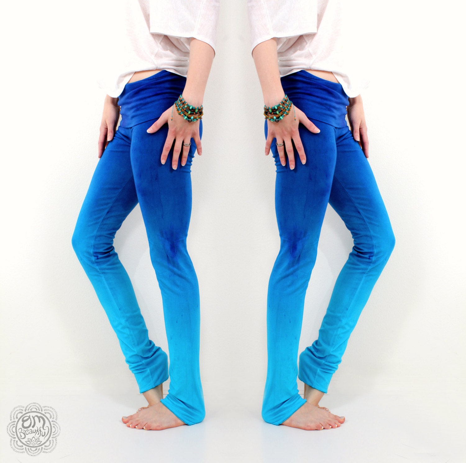 Buy Deep Cobalt Blue Tie Dye Leggings Boho Yoga Pants Spring Online in  India  Etsy