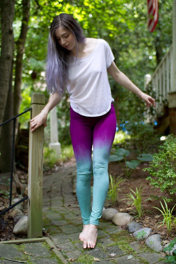 Dragon Leggings: Women's Yoga Leggings, Aqua Leggings, Purple Leggings,  High Waist, Tie Dye, Colorful, Unique -  Canada