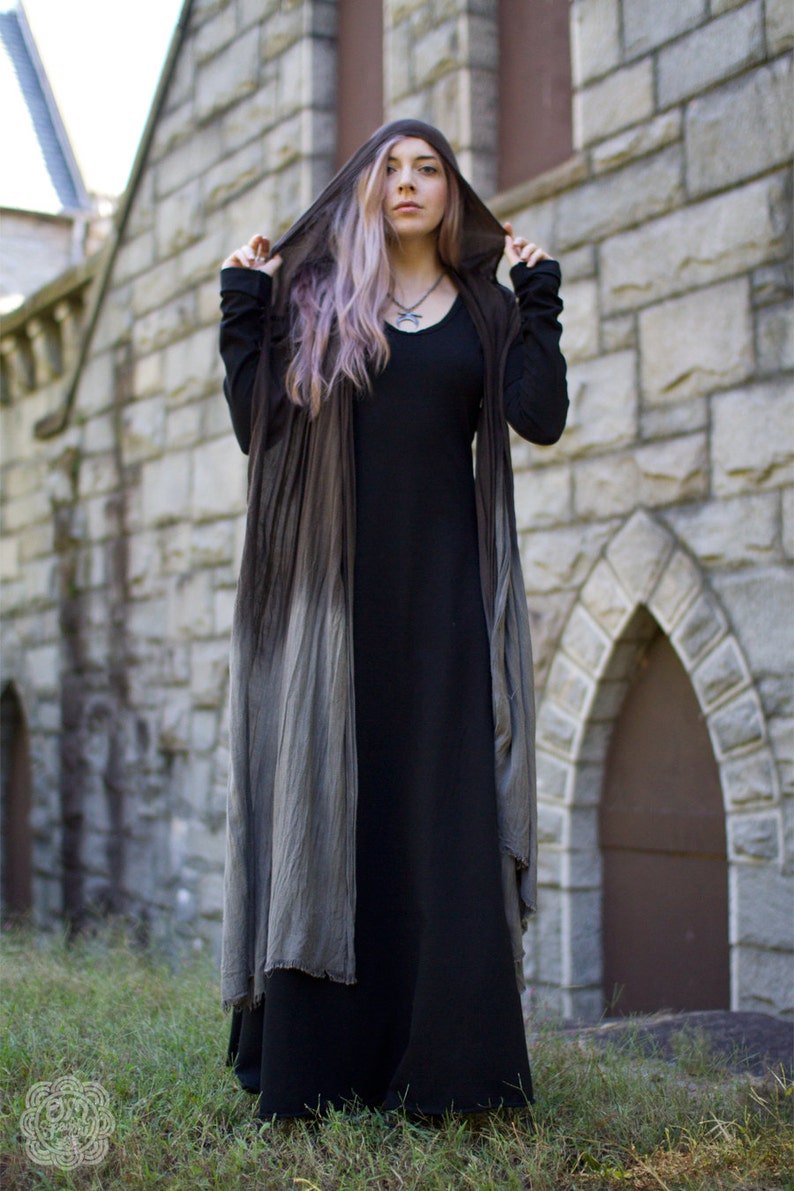 Gothic Dress, Medieval Dress, Witch Dress Black Maxi Dress, Renaissance Faire Dress, Festival Dress, Long Black Dress, Long Sleeve Dress image 3