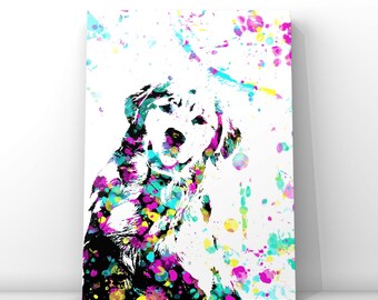 Golden Retriever Dog Art Print - "Goldie Smile" - Dog Art - Pet Portrait - Golden Dog Art - Dog Lover Gift - Pet Photography - Dog Wall Art