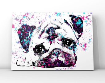 Pug Art Print - "Little Pug"- Giclée - Dog Art - Pug Art - Dog Nursery Decor - Pug Lover gift - Pet Photography -Watercolor Pug - Pug Poster